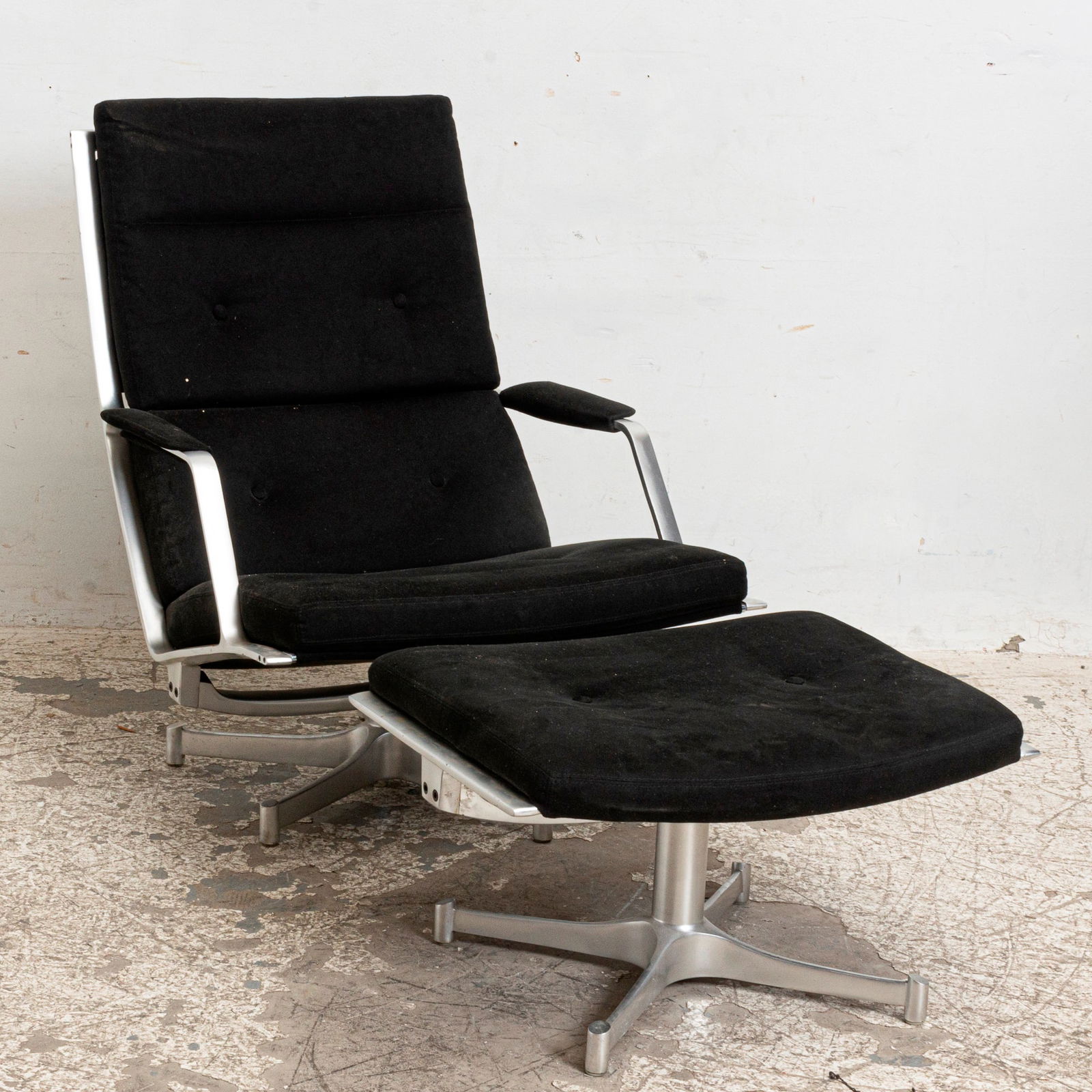 Mid-Century Modern Metal and Suede Chair (1 of 4)