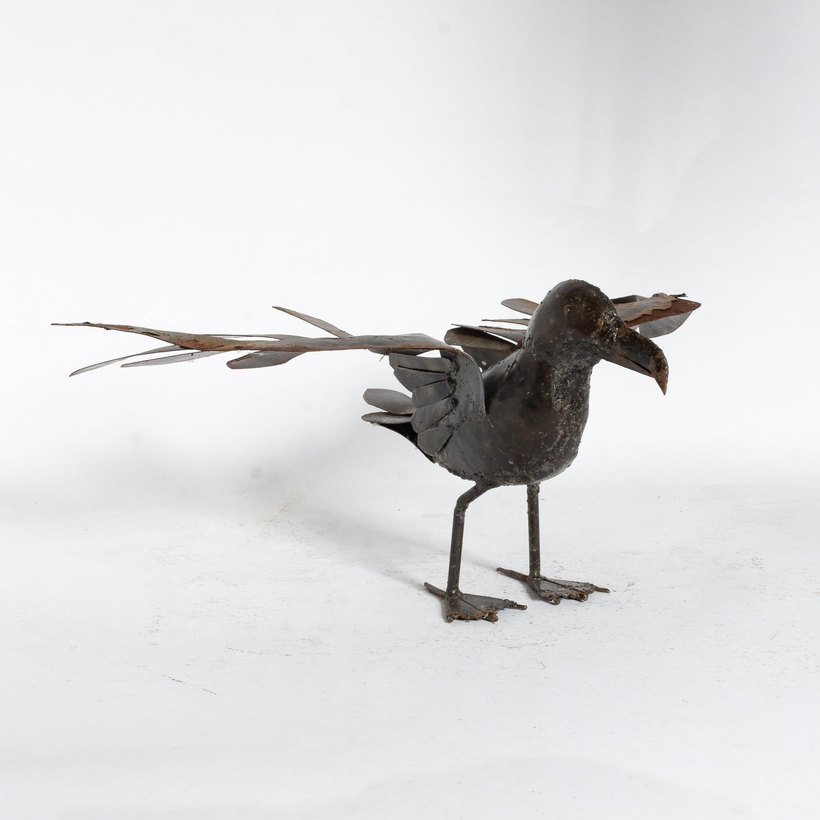 Weathered Sheet Metal Seagull: 12" h x 25" w x 20" d
