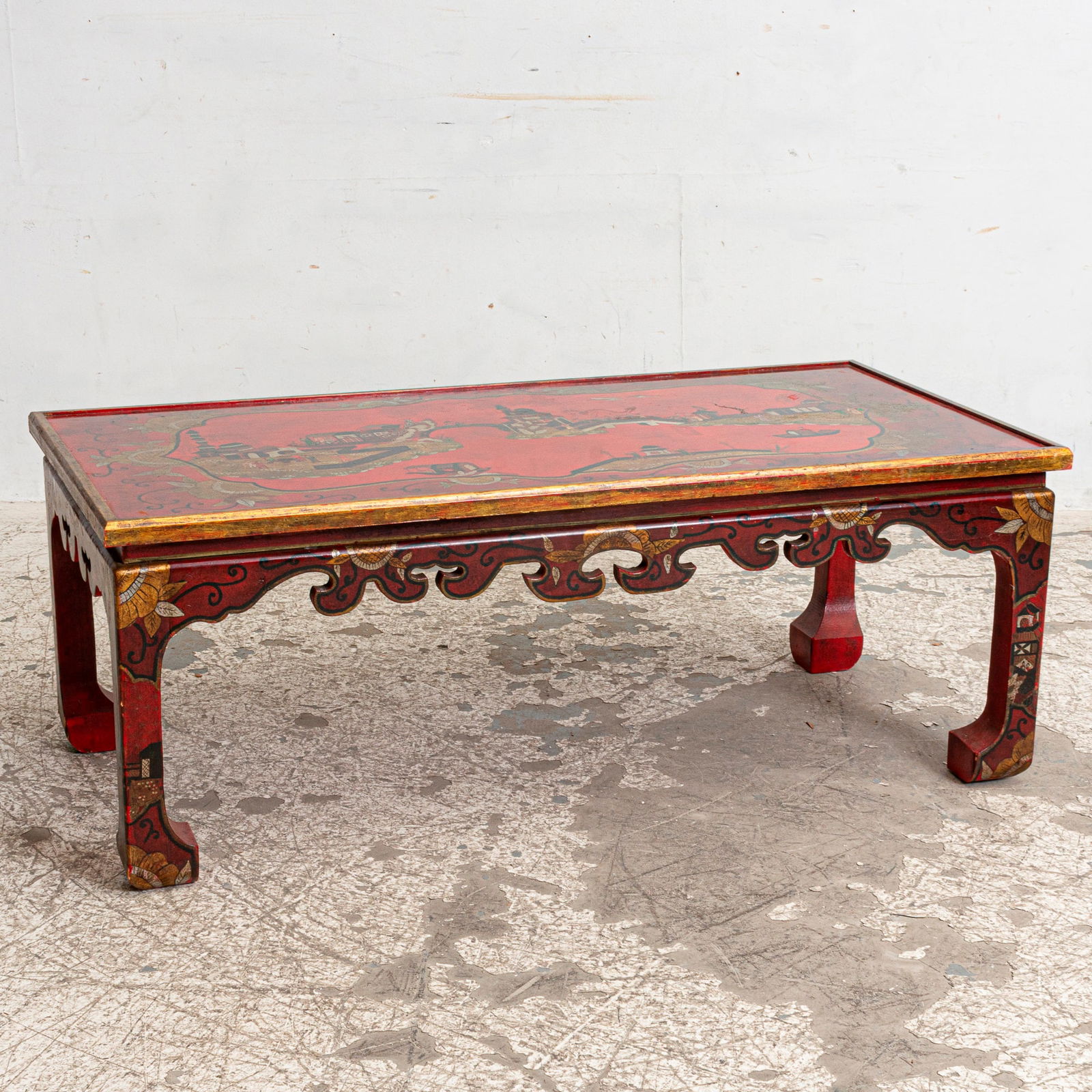 Chinoiserie Decorated Painted Wood Low Table (1 of 5)
