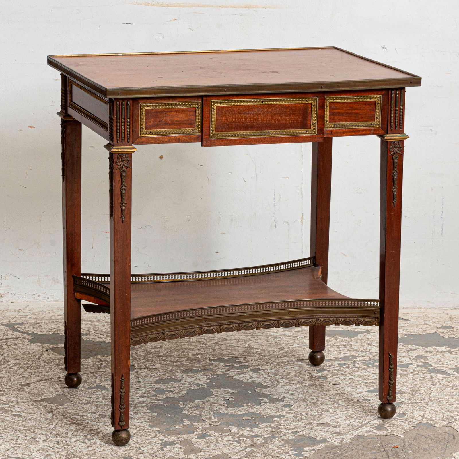 Brass Mounted Two-Tier Mahogany Side Table (1 of 6)