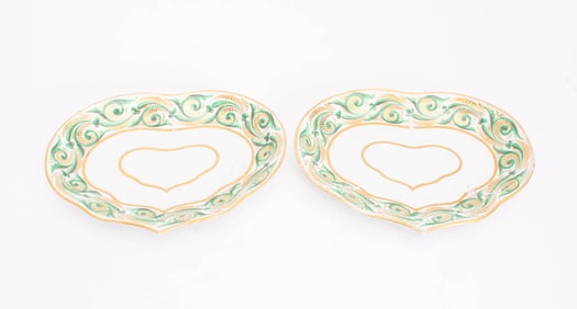 Pair of Royal Crown Derby Gilt-Decorated Porcelain Dishes