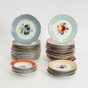 Assorted Group of Fruit Pattern Porcelain Plates