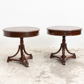 Pair of Mahogany Circular Side Table