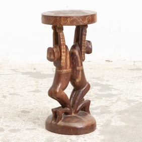 African Carved Wood Stool