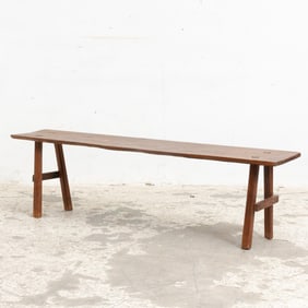 Rustic Stained Pine Bench