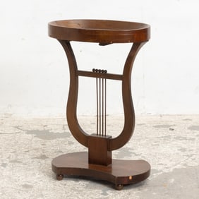 Neapolitan Style Lyre Form Side Table