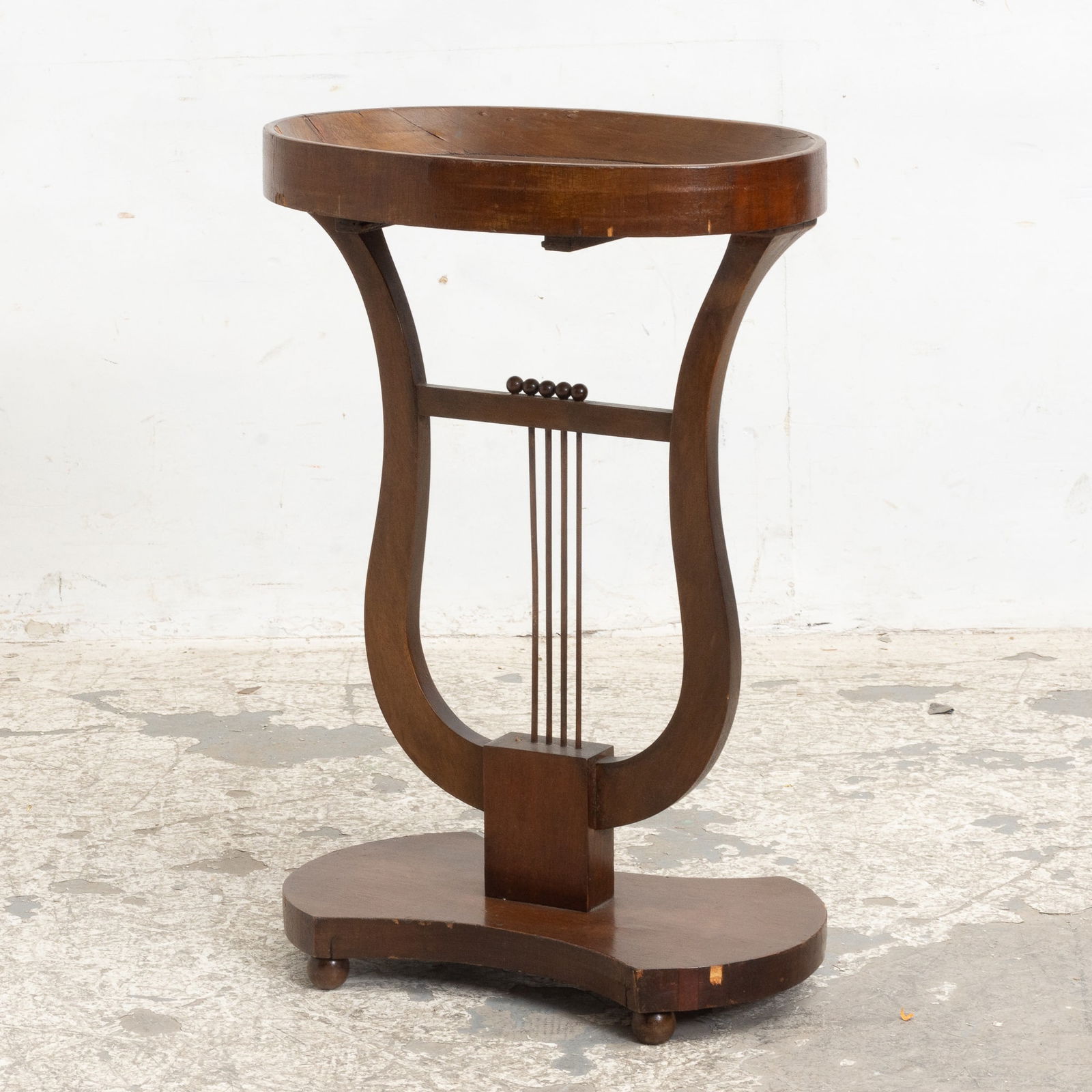 Neapolitan Style Lyre Form Side Table (1 of 9)