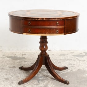 Leather Top Library Table