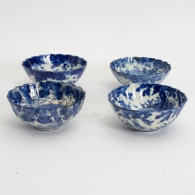 Set of Four Chinese Blue and White Porcelain Bowls