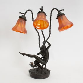 Patinated Bronze Figural Lamp