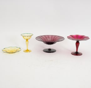 Group of American Art Glass Table Articles