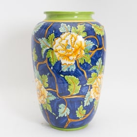 Italian Glazed Ceramic Floor Vase