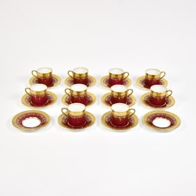 Set of 12 Aynsley Porcelain Demitasse Cups & Saucers