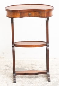 Louis XVI Style Tulipwood Marquetry Kidney Shaped Table