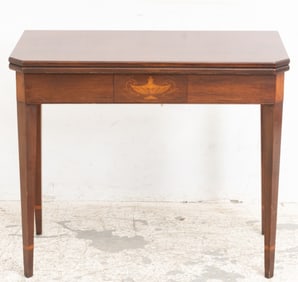 Mahogany Inlaid Fold-Over Table