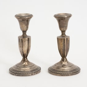 Pair of Weighted Sterling Candlesticks