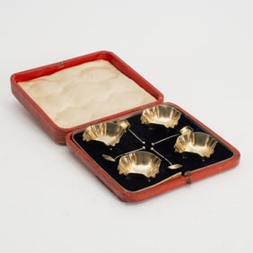 Set of Four English Silver Open Salts