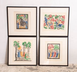 Four Asian Stone Rubbings