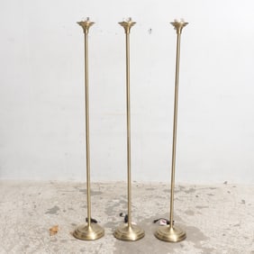Set of Three Modern Gilt Metal Floor Lamps