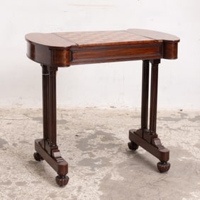 Regency Style Mahogany Satinwood Inlaid Games Table