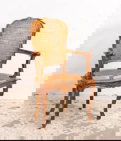 Louis XV Style Caned Armchair