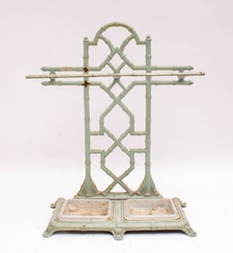 Cast Iron Bamboo-Form Umbrella Stand