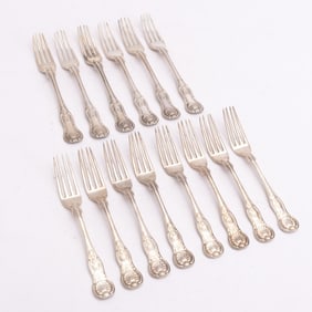 Set of Thirteen Sterling Silver Forks