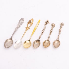 Group of Sterling and Continental Silver Demitasse Spoons