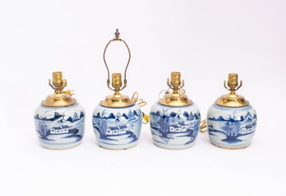 Set of Four Chinese Porcelain Lamps