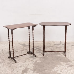 Two Victorian Bobbin-Turned Leg Side Tables