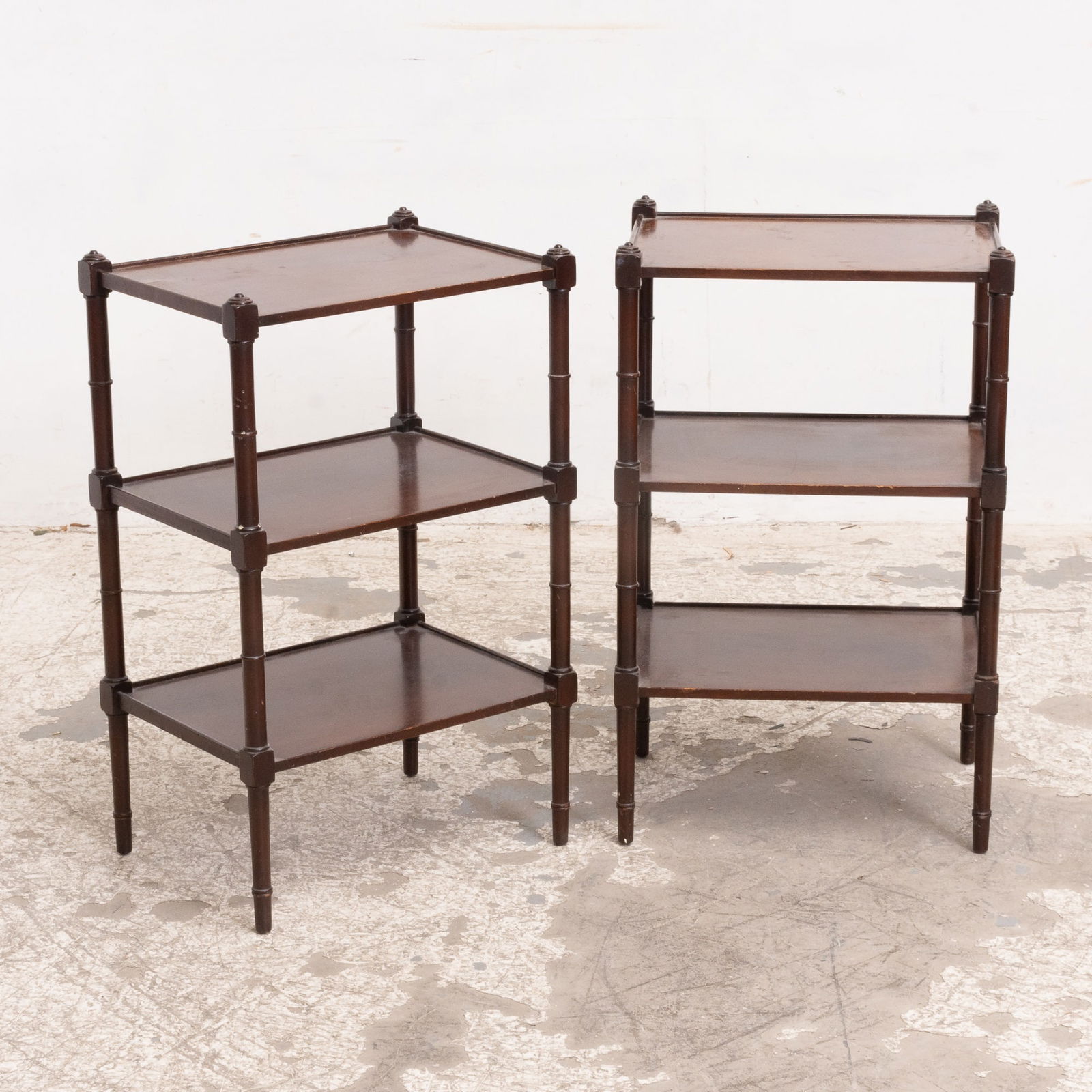 Pair of Mahogany Three-Tier Side Tables (1 of 3)