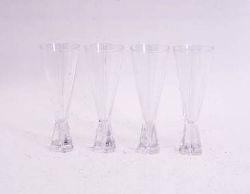 Set of Four Fluted Champagne Glasses
