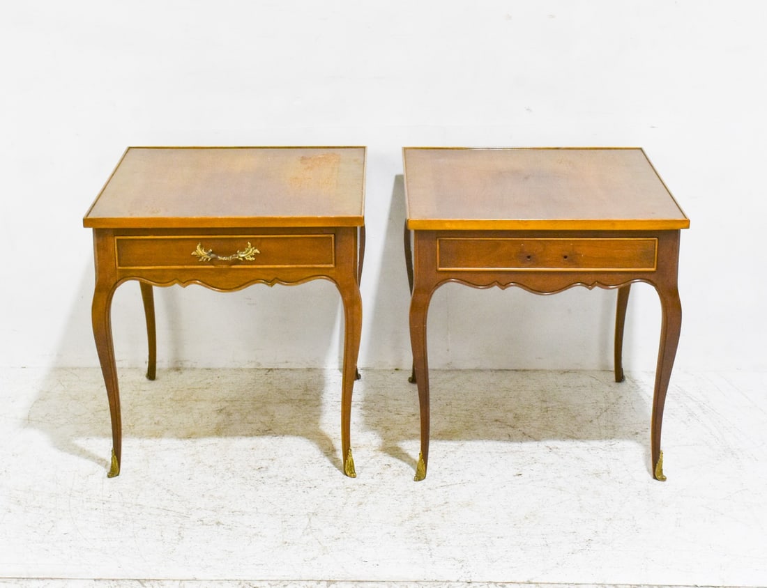 Pair of Louis XV Style Brass Mounted Side Tables (1 of 10)