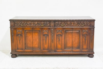 Carved Stained Mahogany Buffet