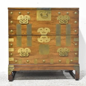Asian Style Brass-Mounted Cabinet