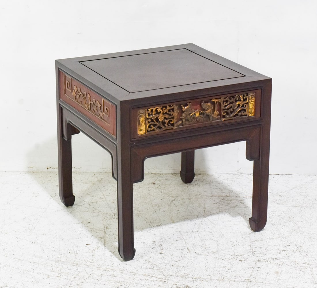Chinese Side Table: * (22" h x 22" square) Scratches