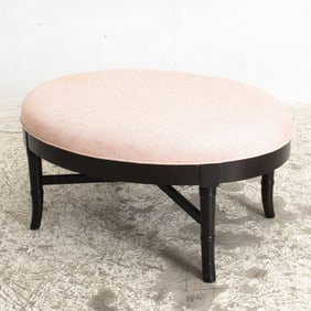 Mahogany Upholstered Oval Bench