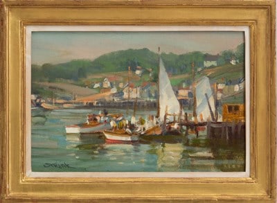 Paul Strisik: Oil on canvas Signed (ll) * (Sight 8 1/2" h x 11 1/2" w Overall 11" x 15") Good