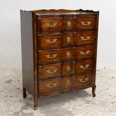 Louis XV Style Chest of Drawers: * (49 1/2" h x 38" w x 19 1/2" d) Scratches and dings
