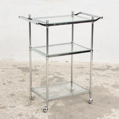 Modern Chrome and Glass Bar Cart (1 of 5)