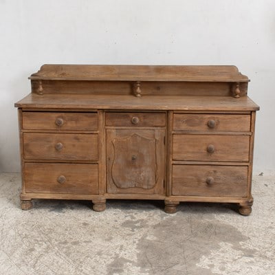 Pine Buffet: (42" h x 71" w x 24" d ) Scratches, cracks