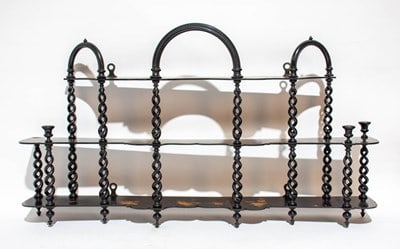 Black Painted Barley Twist Wall Mounted Shelves (1 of 6)