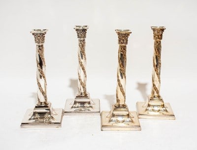 Set of Four Silverplate Candlesticks (1 of 6)