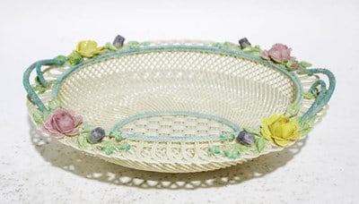 Beleek Porcelain Floral Decorated Basket (1 of 10)