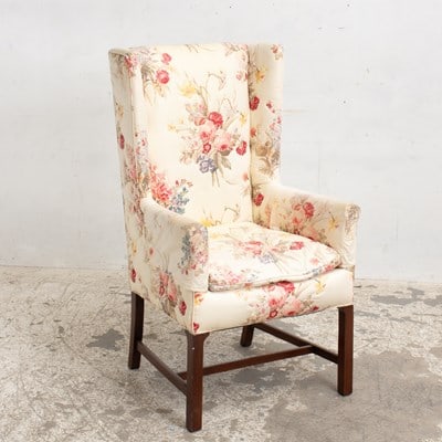 Quilted Floral Upholstered Wingback Chair (1 of 5)