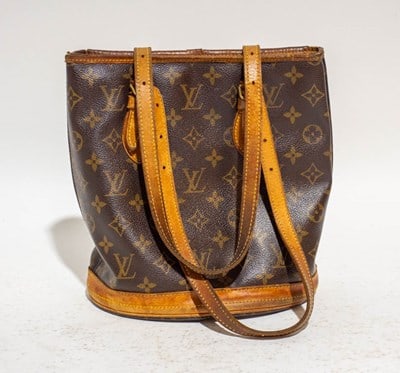 Louis Vuitton Leather Monogramed Bucket Bag (1 of 11)