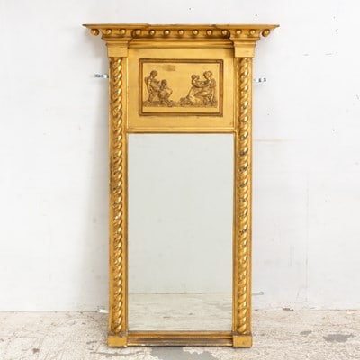 Classical Style Mahogany and Gilt-Gesso Pier Mirror (1 of 4)
