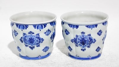 Pair of Delft Porcelain Planters (1 of 7)