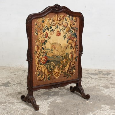 Louis XV Tapestry Inset Walnut Firescreen (1 of 7)