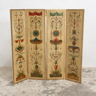 Neoclassical Style Painted Four-Panel Folding Screen (1 of 4)